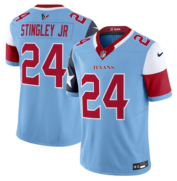 Men's Houston Texans #24 Derek Stingley Jr. Blue 2024 F.U.S.E. V5 Limited Stitched Football Jersey Men's Houston Texans #24 Derek Stingley Jr. Blue 2024 F.U.S.E. V5 Limited Stitched Football Jersey